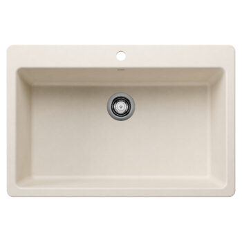 Blanco Liven SILGRANIT 33" Super Single Dual Mount Kitchen Sink - Soft White
