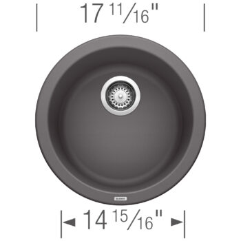 Blanco Rondo SILGRANIT 18" Dual Mount Bar Sink - Cinder - Image 4