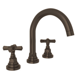 ROHL San Giovanni™ Widespread Lavatory Faucet With C-Spout In Tuscan Brass