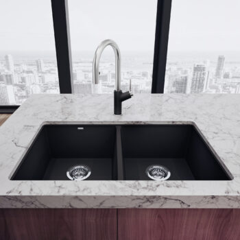 Blanco Precis SILGRANIT 29" 50/50 Double Bowl Undermount Kitchen Sink - Anthracite - Image 3