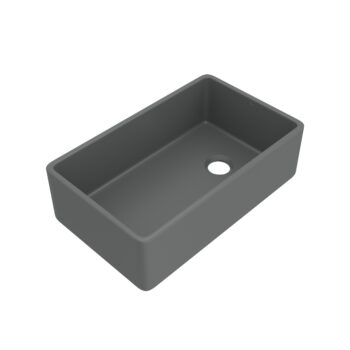 ROHL Allia™ 32" Fireclay Single Bowl Farmhouse Apron Front Kitchen Sink In Satin Grey