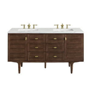 Amberly 60" Double Vanity, Mid-Century Walnut