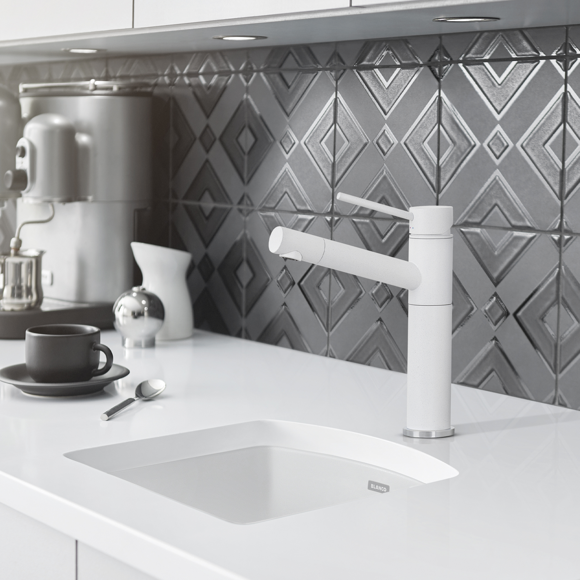 Blanco Diamond SILGRANIT 15" Dual Mount Bar Sink - White - Image 2