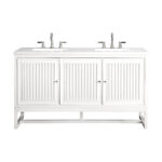 Athens 60" Double Vanity, Glossy White