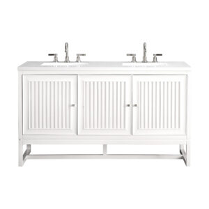 Athens 60″ Double Vanity, Glossy White