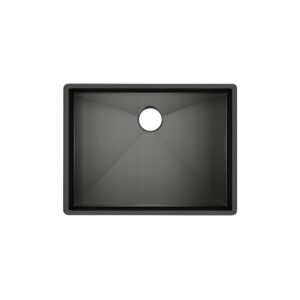 ROHL Forze™ 24″ Single Bowl Stainless Steel Kitchen Sink In Black Stainless Steel