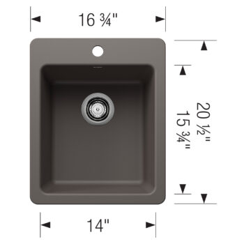 Blanco Liven SILGRANIT 17" Dual Mount Bar Sink - Volcano Gray - Image 3
