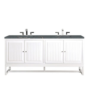 Athens 72" Double Vanity, Glossy White