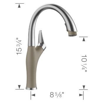 Blanco Artona Pull-Down Dual-Spray Kitchen Faucet 1.5 GPM - PVD Steel/Truffle - Image 3