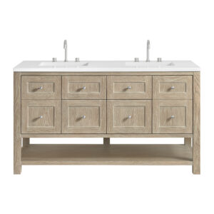Breckenridge 60″ Double Vanity, Whitewashed Oak
