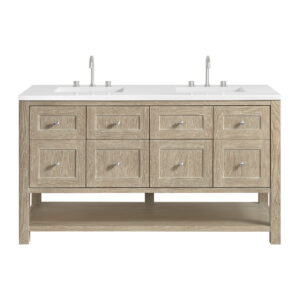Breckenridge 60″ Double Vanity, Whitewashed Oak