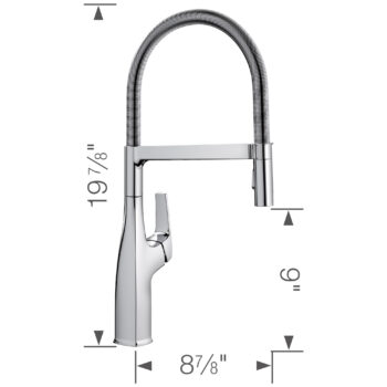 Blanco Rivana Semi-Pro Pull-Down Dual-Spray Kitchen Faucet 1.5 GPM - Chrome - Image 3