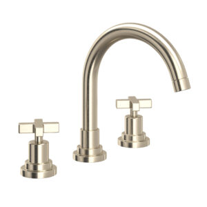 ROHL Lombardia® Widespread Lavatory Faucet With C-Spout In Satin Nickel
