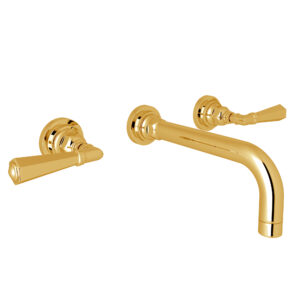 ROHL San Giovanni™ Wall Mount Lavatory Faucet Trim In Unlacquered Brass