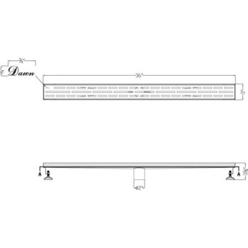 Dawn® Amazon River Series - Linear Shower Drain 36"L In Polished satin - Image 2