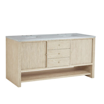 Marigot Single 72" Double Vanity, Sunwashed Oak w/ 3 CM Arctic Fall Solid Surface Top - Image 6