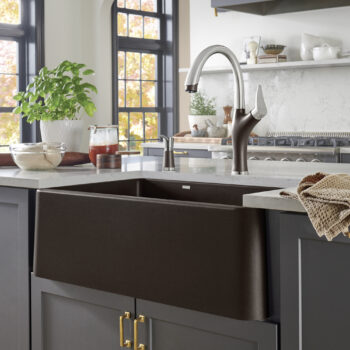 Blanco Ikon SILGRANIT 33" Single Bowl Apron-Front Farmhouse Sink - Café - Image 2