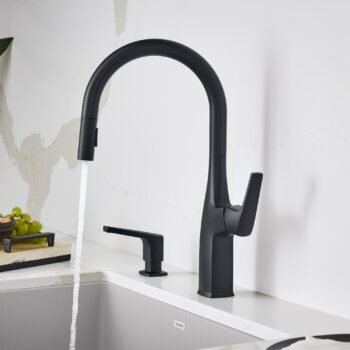 Blanco Rivana High-Arc Pull-Down Dual-Spray Kitchen Faucet 1.5 GPM - Matte Black - Image 3