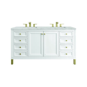 Chicago 60" Double Vanity, Glossy White