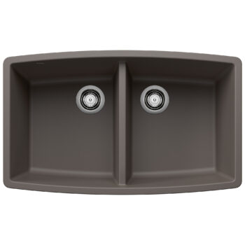 Blanco Performa SILGRANIT 33" 50/50 Double Bowl Undermount Kitchen Sink - Volcano Gray