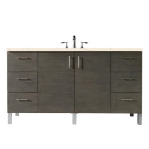 Metropolitan 60" Single Vanity, Silver Oak