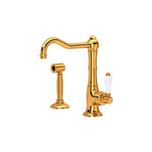 ROHL Acqui® Kitchen Faucet With Side Spray In Italian Brass