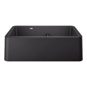 Blanco Ikon SILGRANIT 33″ Double Bowl Apron-Front Farmhouse Sink with Low Divide – Anthracite