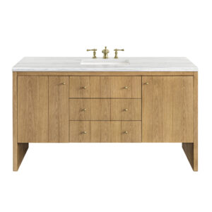 Hudson 60" Single Vanity, Light Natural Oak