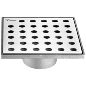 Dawn® Thames River Series – Square Shower Drain 5″L (Threaded) In Polished satin