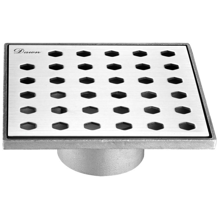 Dawn® Thames River Series - Square Shower Drain 5"L (Threaded) In Polished satin