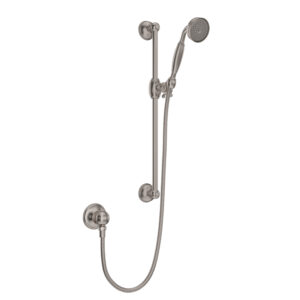ROHL Handshower Set With 22″ Slide Bar and Single Function Handshower In Satin Nickel