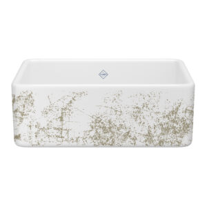 Shaws Shaker™ 30″ Single Bowl Farmhouse Apron Front Fireclay Kitchen Sink With Metallic Design In Metallic Gold