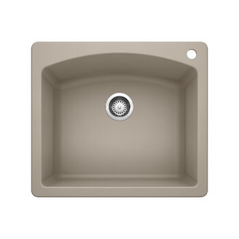 Blanco Diamond SILGRANIT 25" Single Bowl Dual Mount Kitchen Sink - Truffle