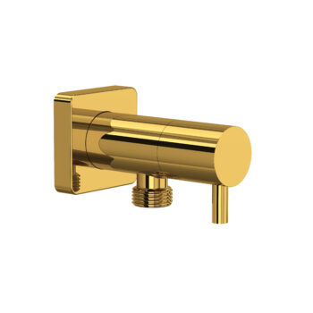 ROHL Handshower Outlet With Integrated Volume Control In Unlacquered Brass