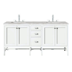 Addison 72" Double Vanity, Glossy White