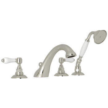 ROHL Acqui® 4-Hole Deck Mount Tub Filler In Polished Nickel