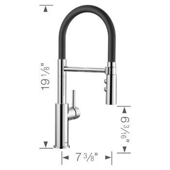 Blanco Catris Flexo Semi-Pro Pull-Down Dual-Spray Kitchen Faucet 1.5 GPM - Chrome - Image 12