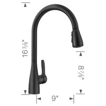 Blanco Atura Pull-Down Dual-Spray Kitchen Faucet 1.5 GPM - Matte Black - Image 6