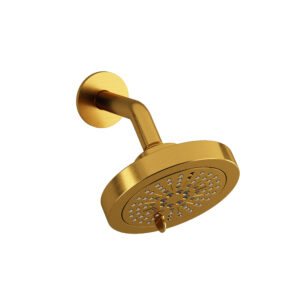 Riobel 6″ 6-Function Showerhead With Arm In Brushed Gold
