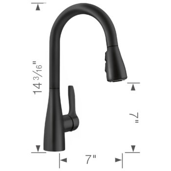 Blanco Atura Pull-Down Dual-Spray Bar Faucet 1.5 GPM - Matte Black - Image 5
