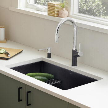 Blanco Precis SILGRANIT 30" Single Bowl Undermount Kitchen Sink - Coal Black - Image 2