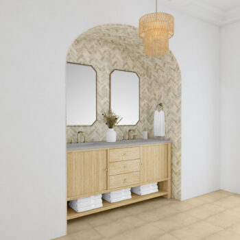 Marigot Single 72" Double Vanity, Sunwashed Oak w/ 3 CM Eternal Serena Quartz Top - Image 3