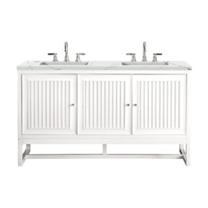 Athens 60" Double Vanity, Glossy White