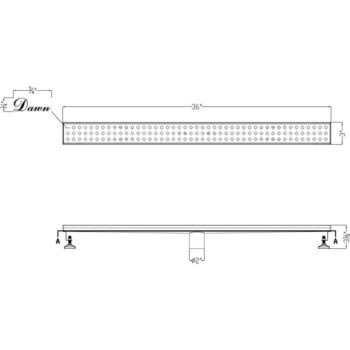 Dawn® Mississippi River Series - Linear Shower Drain 36"L In Polished satin - Image 2