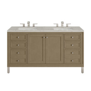 Chicago 60" Double Vanity, Walnut Whisper