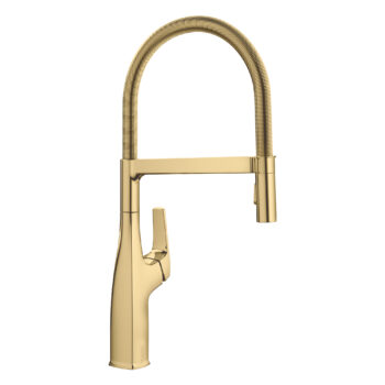 Blanco Rivana Semi-Pro Pull-Down Dual-Spray Kitchen Faucet 1.5 GPM - Satin Gold