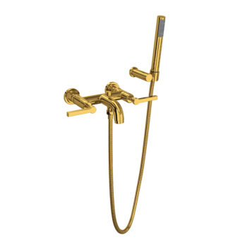 ROHL Lombardia® Exposed Wall Mount Tub Filler In Unlacquered Brass