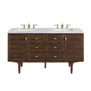 Amberly 60" Double Vanity, Mid-Century Walnut