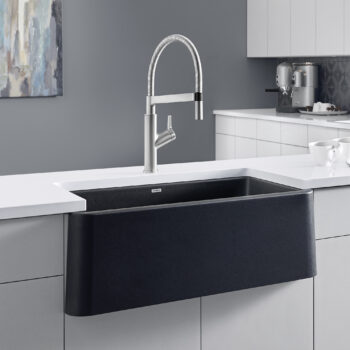 Blanco Ikon SILGRANIT 33" Single Bowl Apron-Front Farmhouse Sink - Anthracite - Image 3
