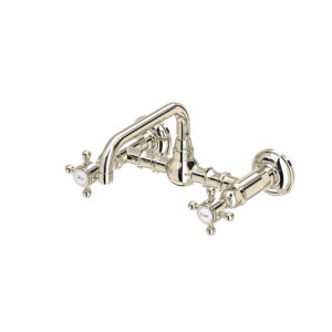 ROHL Acqui® Wall Mount Bridge Lavatory Faucet With U-Spout In Polished Nickel